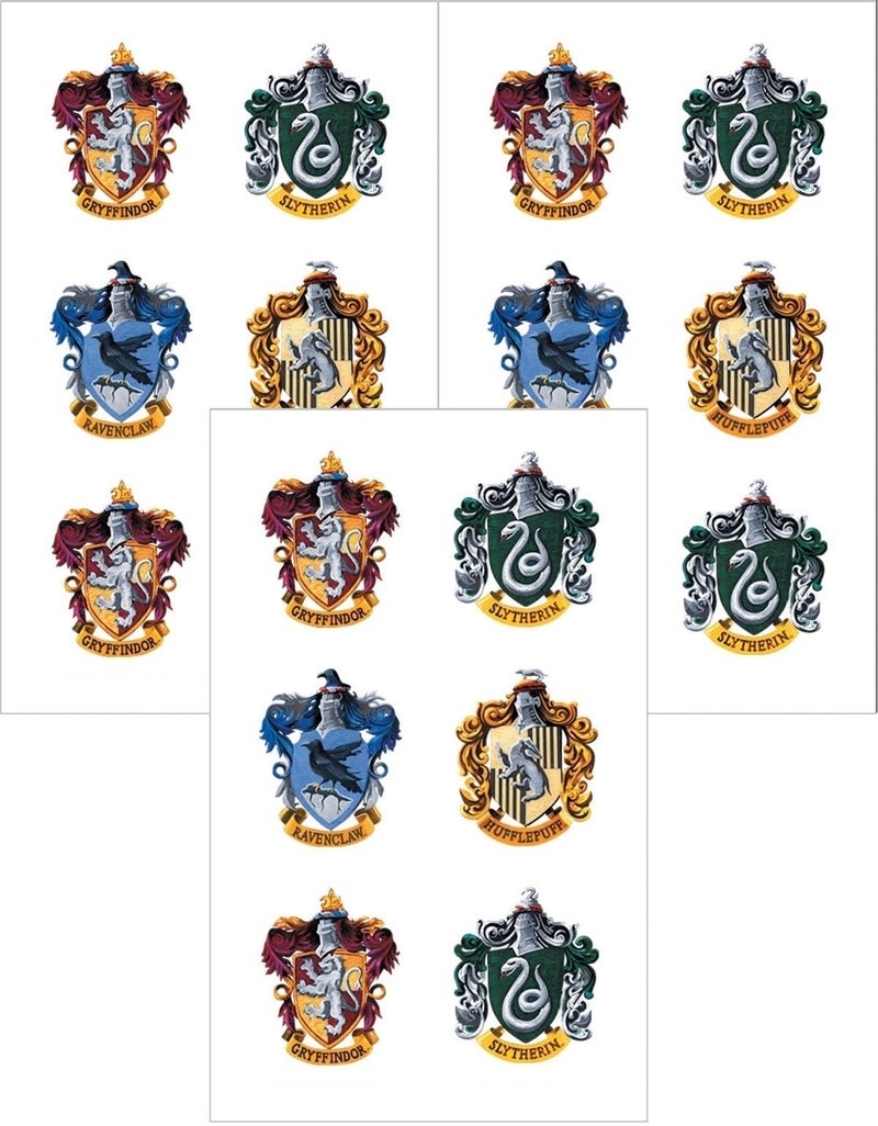 Playhouse Harry Potter Mini Hogwarts House Crests Pack of Three Perforated Sticker Half-Sheets - 1 Pack - Image 1